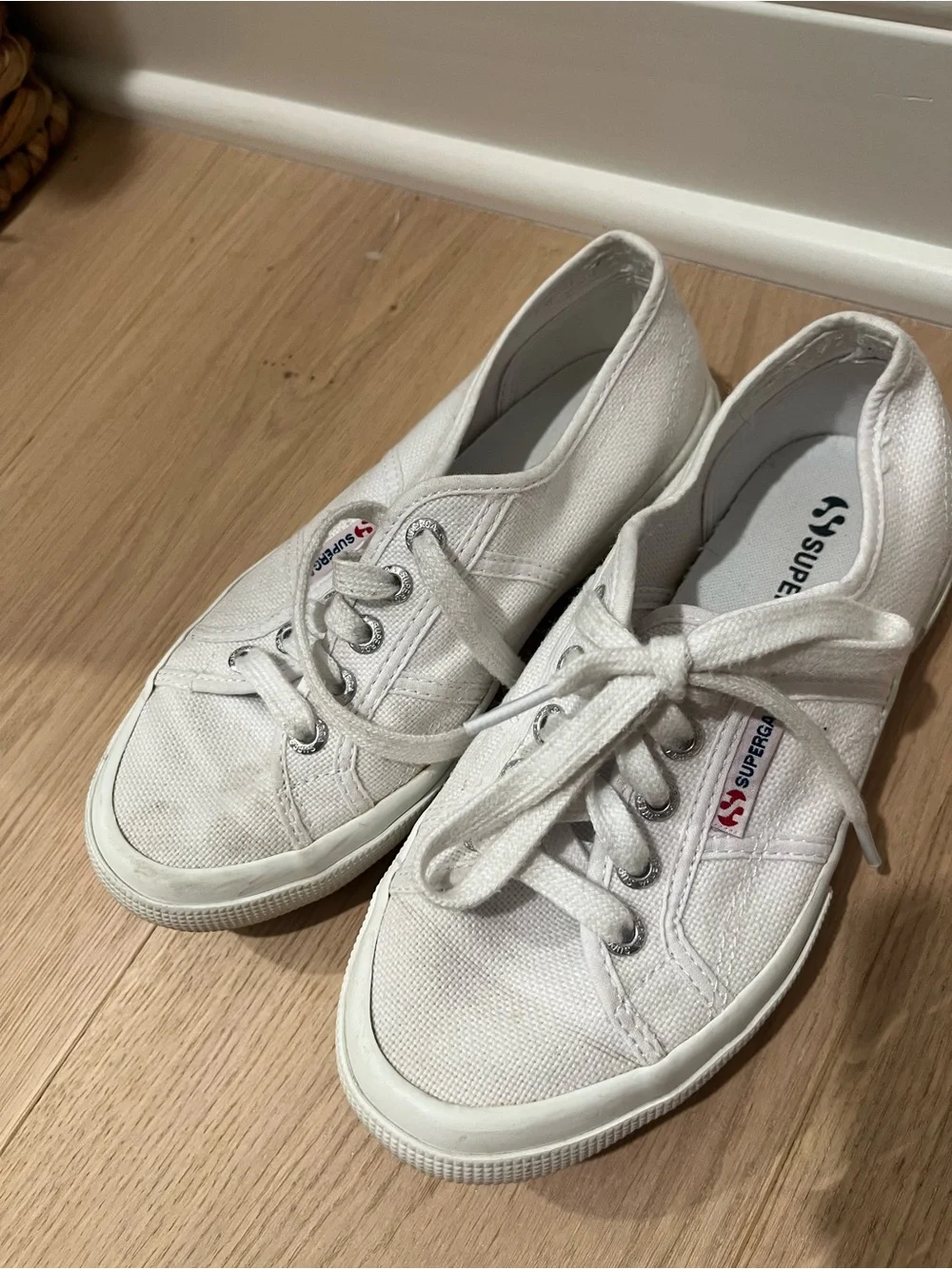Superga White Low-Top Canvas Sneakers